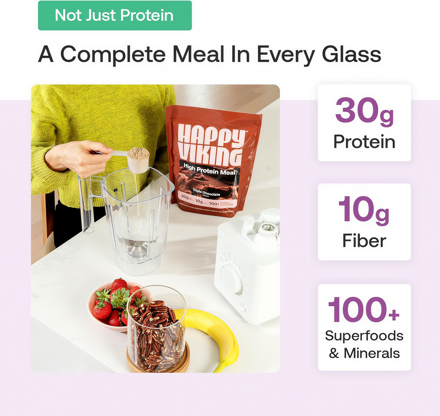 Happy Viking   High-Protein + Fiber Meal  15 Servings